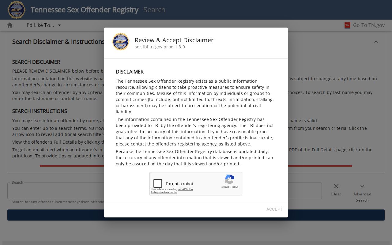 Decatur County sex offender search on the Tennessee registry